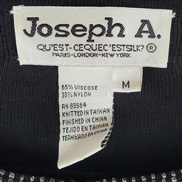 Joseph A. Black 3/4 sleeve Sequins and Beaded Top With Key Hole Neckline. Size M - Picture 7 of 7